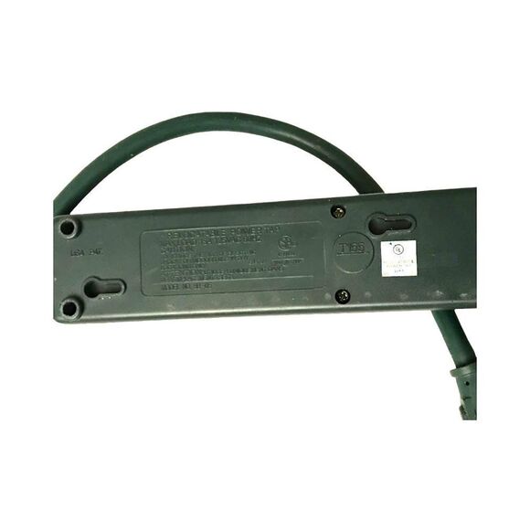 6 Outlet Power Strip Surge Protector Dark Green Works T755 - Picture 3 of 4
